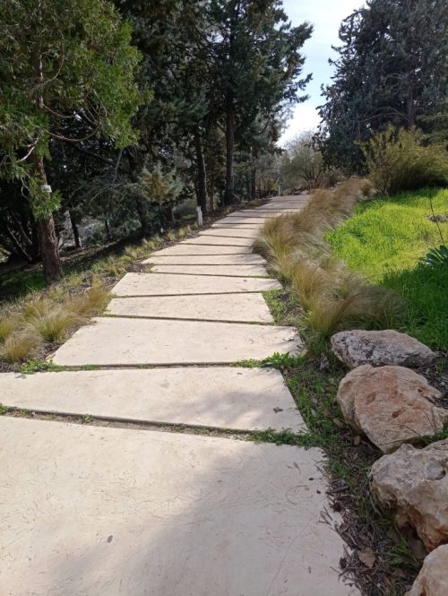 שביל אריחי בטון יצוק